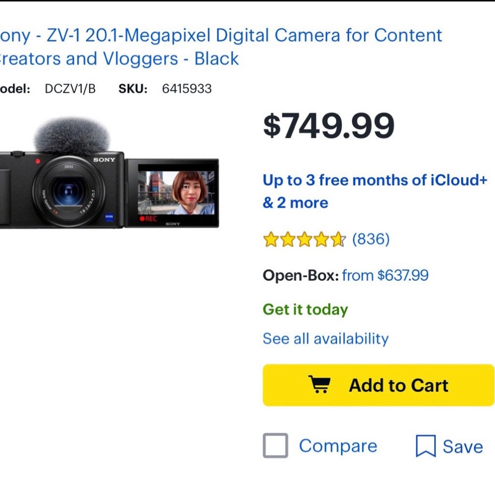 Sony ZV 1 Digital Camera